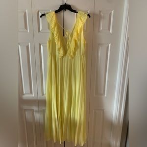 Zara pleaded maxi dress with ruffled details. US L, NWOT.